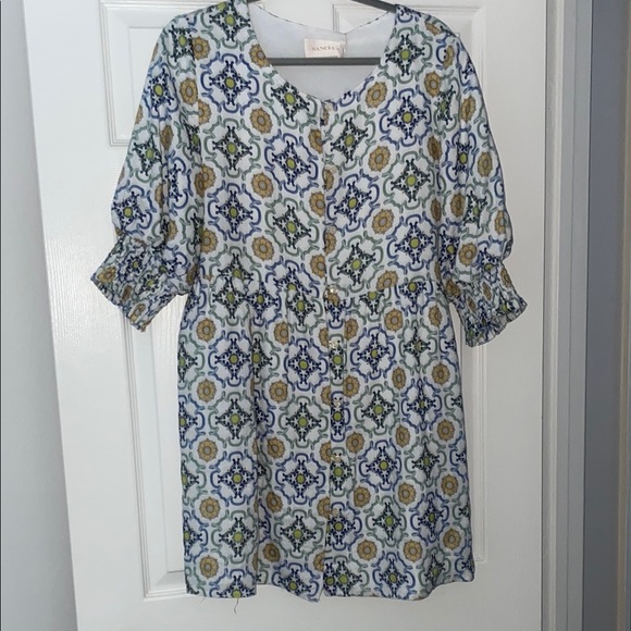 Patterned Button-Down Dress - Picture 1 of 3